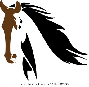 Mid Light Brown Horse Head with Rich Hair on Neck.