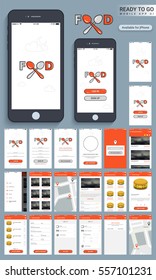 Mid Night Food, Material Design, UI, UX and GUI Screens for Mobile Apps including Login, Sign up, Find Restaurants, My Cart, Delivery Details, Payment and Order Confirmation option.