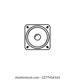 Mid range or tweeter speaker icon isolated vector graphics