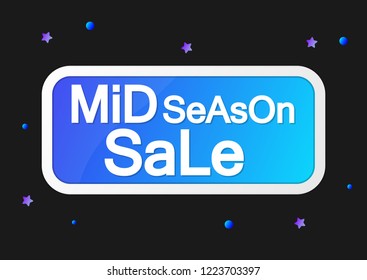 Mid Season Sale, banner design template, discount tag, vector illustration