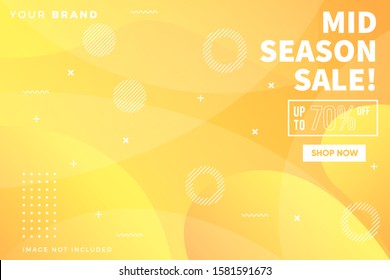 mid season sale banner template with gradient color