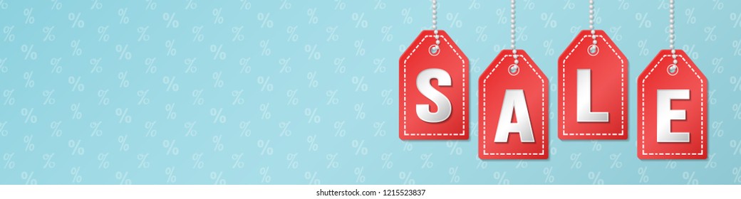 Mid Season Sale - empty template with percent pattern. Vector.