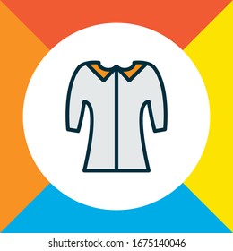 Mid sleeve icon colored line symbol. Premium quality isolated blouse element in trendy style.