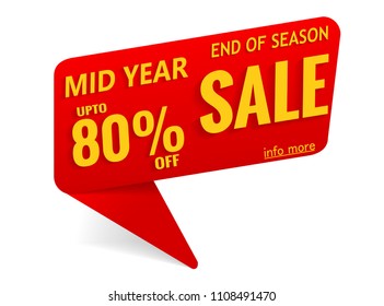 mid year sale banner template color red