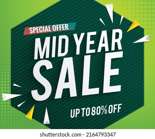 Mid Year Sale Banner Template design special offer discount