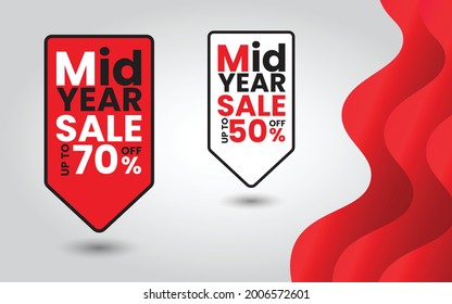 Mid year sale. special offers and promotion template design Vector illustration