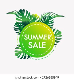 Mid year sale for summer discount with tropical design
