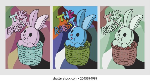 Mid-autumn abstract bunny also known as mooncake festival vector, suitable for posters and covers