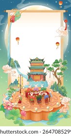 Mid-Autumn Festival Celebration with Moon Rabbits
