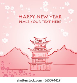 Mid-Autumn Festival for Chinese New Year. Hand drawn vector illustration.
