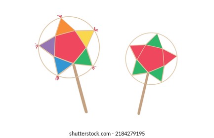 Mid-Autumn Festival colorful star lantern vector design. Moon Festival or Mooncake Festival star lanterns clipart illustration isolated on white. Happy Mid Autumn Festival concept flat cartoon style