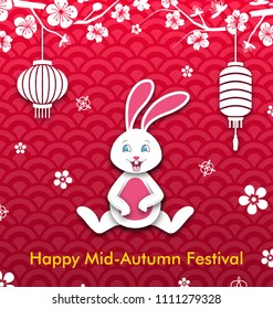 Mid-Autumn Festival Oriental Wallpaper. Chinese Design - Illustration Vector