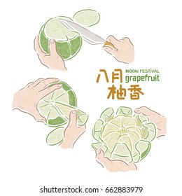 Mid-Autumn Festival,chinese "The smell of fruit-pomelo in August",grapefruit