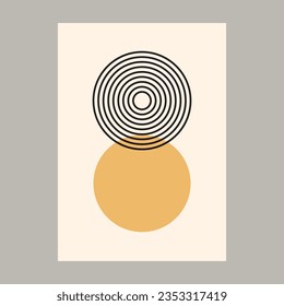 Mid-century abstract contemporary aesthetic background design set with geometric balance shapes. Abstract Art Design for prints, covers, wallpapers, wall art. Vector illustration