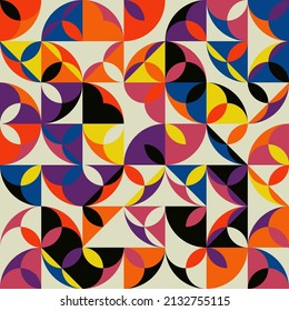 Mid-Century abstract vector pattern artwork made with various geometry shapes and elements. Geometric design graphics for poster, cover, art, presentation, prints, fabric, wallpaper and etc.