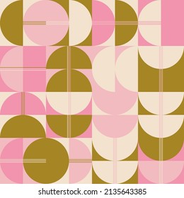 Mid-Century abstract vector pattern artwork made with various geometry shapes and elements. Geometric design graphics for poster, cover, art, presentation, prints, fabric, wallpaper and etc.