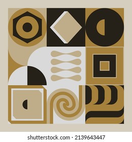 Mid-Century abstract vector pattern artwork made with various geometry shapes and elements. Geometric design graphics for poster, cover, art, presentation, prints, fabric, wallpaper and etc.