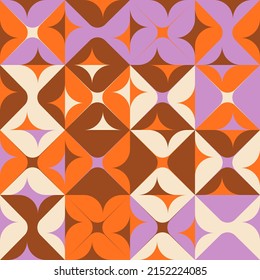 Mid-Century abstract vector pattern artwork made with various geometry shapes and elements. Geometric design graphics for poster, cover, art, presentation, prints, fabric, wallpaper and etc.