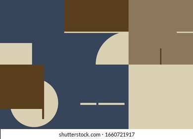 Mid-century geometric abstract pattern with simple shapes and beautiful color palette. Simple geometric pattern composition, best use in web design, business card, invitation, poster, textile print.