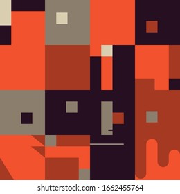 Mid-century geometric abstract pattern with simple shapes and beautiful color palette. Simple geometric pattern composition, best use in web design, business card, invitation, poster, textile print.