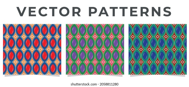 Mid-century geometric abstract pattern with simple shapes and beautiful color palette. Simple geometric pattern composition, best use in web design, business card, invitation, poster, textile print.
