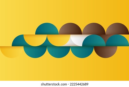 Mid-century geometric abstract pattern with simple shapes and beautiful color palette. Simple geometric pattern composition