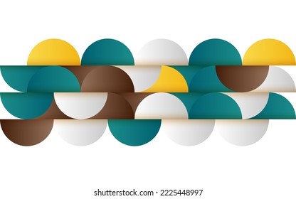 Mid-century geometric abstract pattern with simple shapes and beautiful color palette. Simple geometric pattern composition
