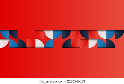 Mid-century geometric abstract pattern with simple shapes and beautiful color palette. Simple geometric pattern composition