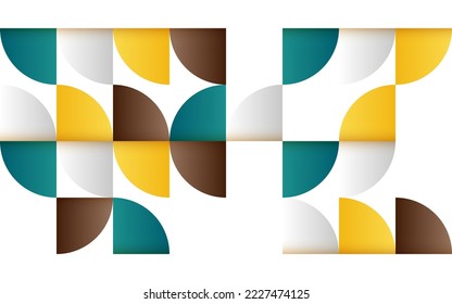 Mid-century geometric abstract pattern with simple shapes and beautiful color palette. Simple geometric pattern composition
