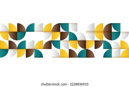 Mid-century geometric abstract pattern with simple shapes and beautiful color palette. Simple geometric pattern composition