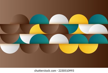 Mid-century geometric abstract pattern with simple shapes and beautiful color palette. Simple geometric pattern composition