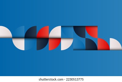 Mid-century geometric abstract pattern with simple shapes and beautiful color palette. Simple geometric pattern composition