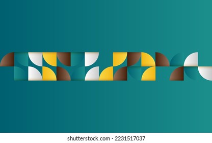 Mid-century geometric abstract pattern with simple shapes and beautiful color palette. Simple geometric pattern composition