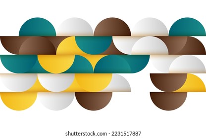 Mid-century geometric abstract pattern with simple shapes and beautiful color palette. Simple geometric pattern composition