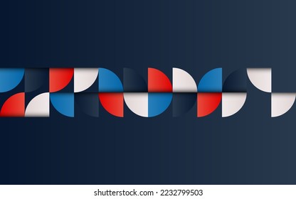 Mid-century geometric abstract pattern with simple shapes and beautiful color palette. Simple geometric pattern composition