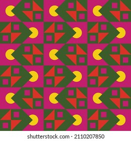 Mid-century geometrical retro seamless pattern design vector eps 10