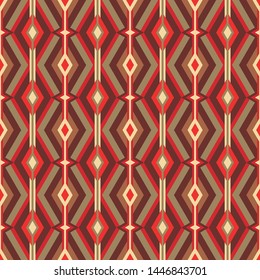 Mid-century modern art vector background. Abstract geometric seamless pattern. Decorative ornament in retro vintage design style. Atomic stylized backdrop. 