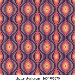 Mid-century modern art vector background. Abstract geometric seamless pattern. Decorative ornament in retro vintage design style. Atomic stylized backdrop. 