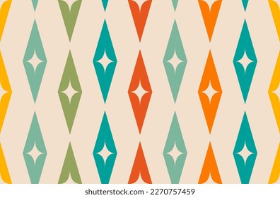 Mid-century modern atomic age background in teal and orange. Ideal for wallpaper and fabric design. svg