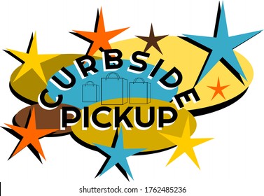 Mid-Century modern curbside pickup label