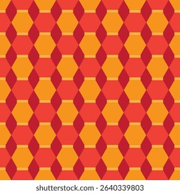 Mid-century modern design for wallpaper, poster, portfolios, and backdrop. Seamless pattern with hexagon, diamond, rectangle shapes. Trendy warm tones for Instagram product posts. Vector EPS 10.
