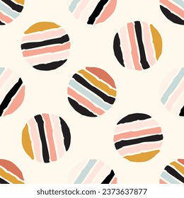 Patrón vectorial interminable floral moderno de medio siglo. Fondo de pantalla de matisse orgánico neutro de género de los años 70. 