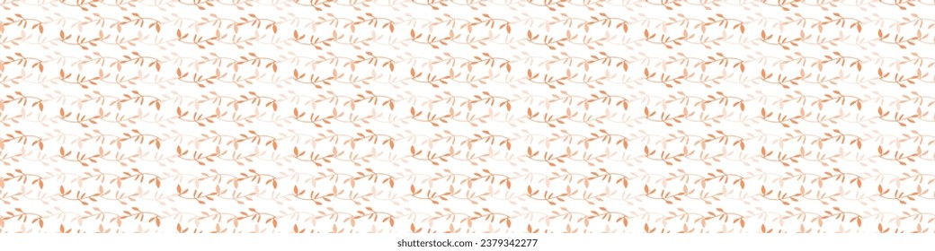 Midcentury modern floral vector endless vector border. Organic summer gender neutral 70s matisse banner.