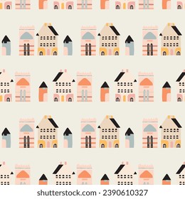 Midcentury modern floral vector endless vector pattern. Organic summer gender neutral 70s matisse wallpaper. 