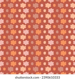 Midcentury modern floral vector endless vector pattern. Organic summer gender neutral 70s matisse wallpaper. 