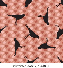 Midcentury modern floral vector endless vector pattern. Organic summer gender neutral 70s matisse wallpaper. 