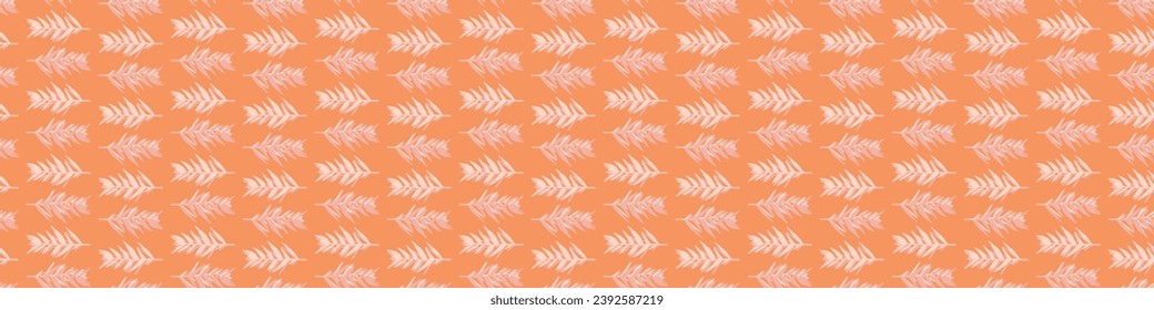Midcentury modern floral vector endless vector border. Organic summer gender neutral 70s matisse banner.