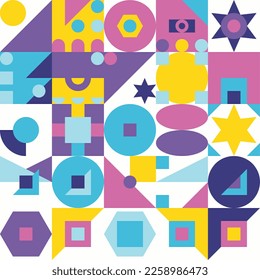 mid-century modern geometric colorful pattern