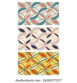 Mid-Century Modern Geometric Leaf Patterns