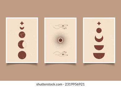 mid-century modern minimalist abstract aesthetic illustration.for poster and wall art decoration in abstract geometric style